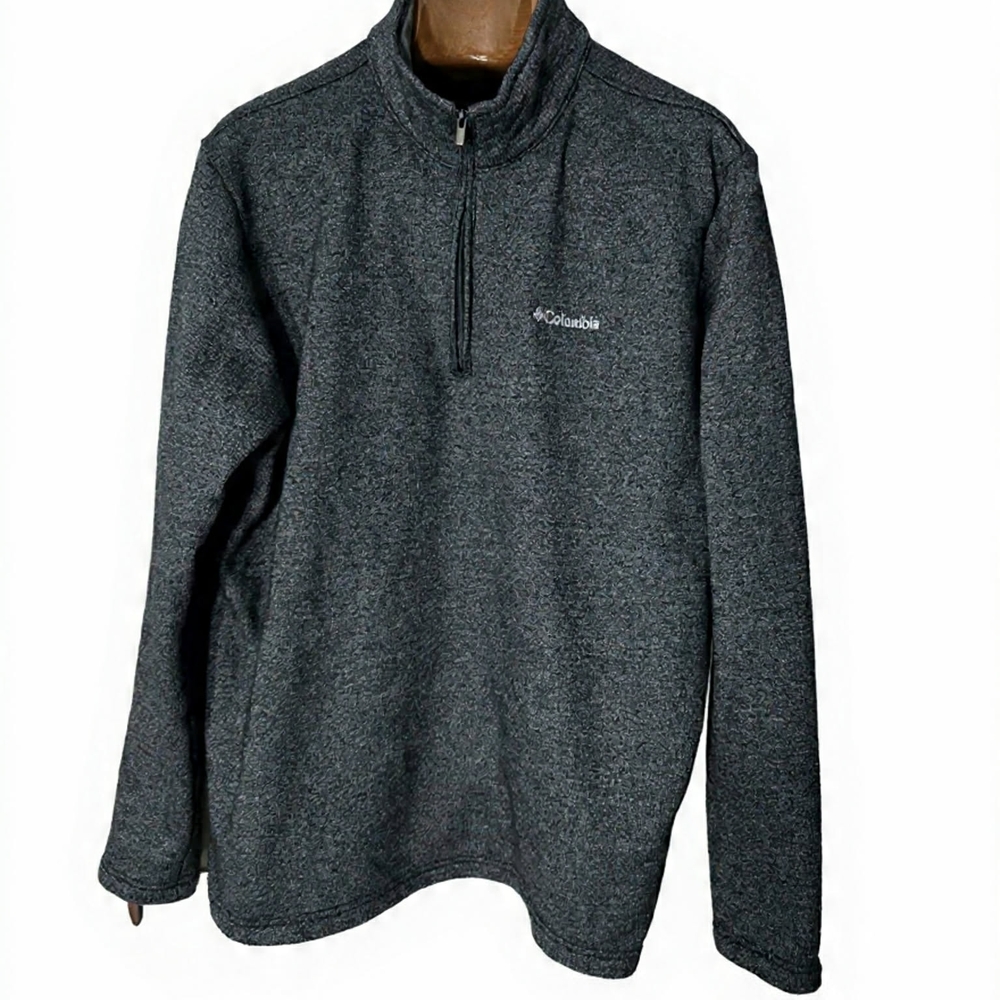 Columbia Men's Heathered Quarter-Zip Pullover Athleisure Cabincore Fleece Lined